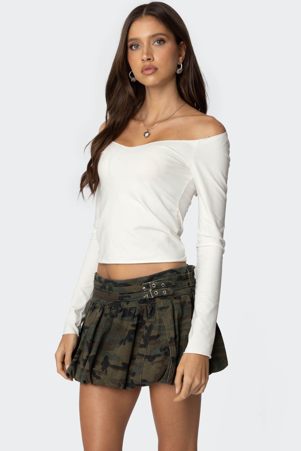 Nattie Off Shoulder V Neck Top-Milans Time