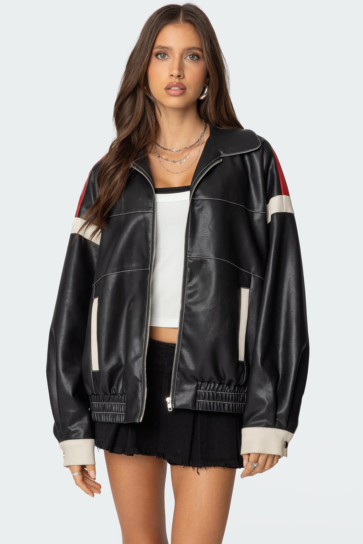 North Star Faux Leather Jacket-Milans Time