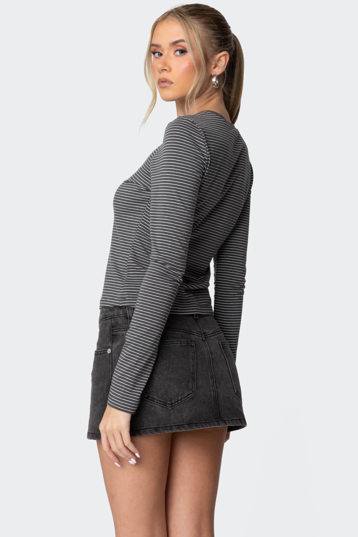 Brianna Striped Long Sleeve T Shirt-Milans Time