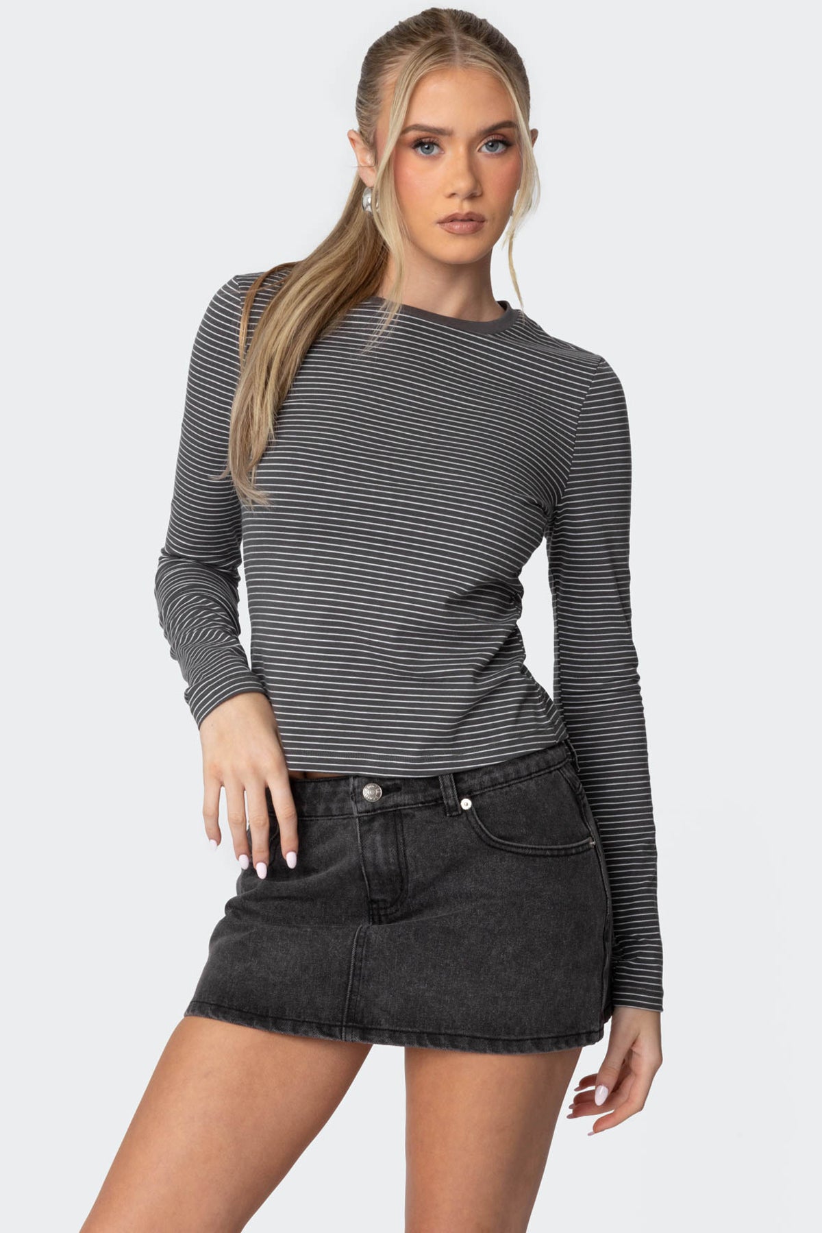 Brianna Striped Long Sleeve T Shirt-Milans Time