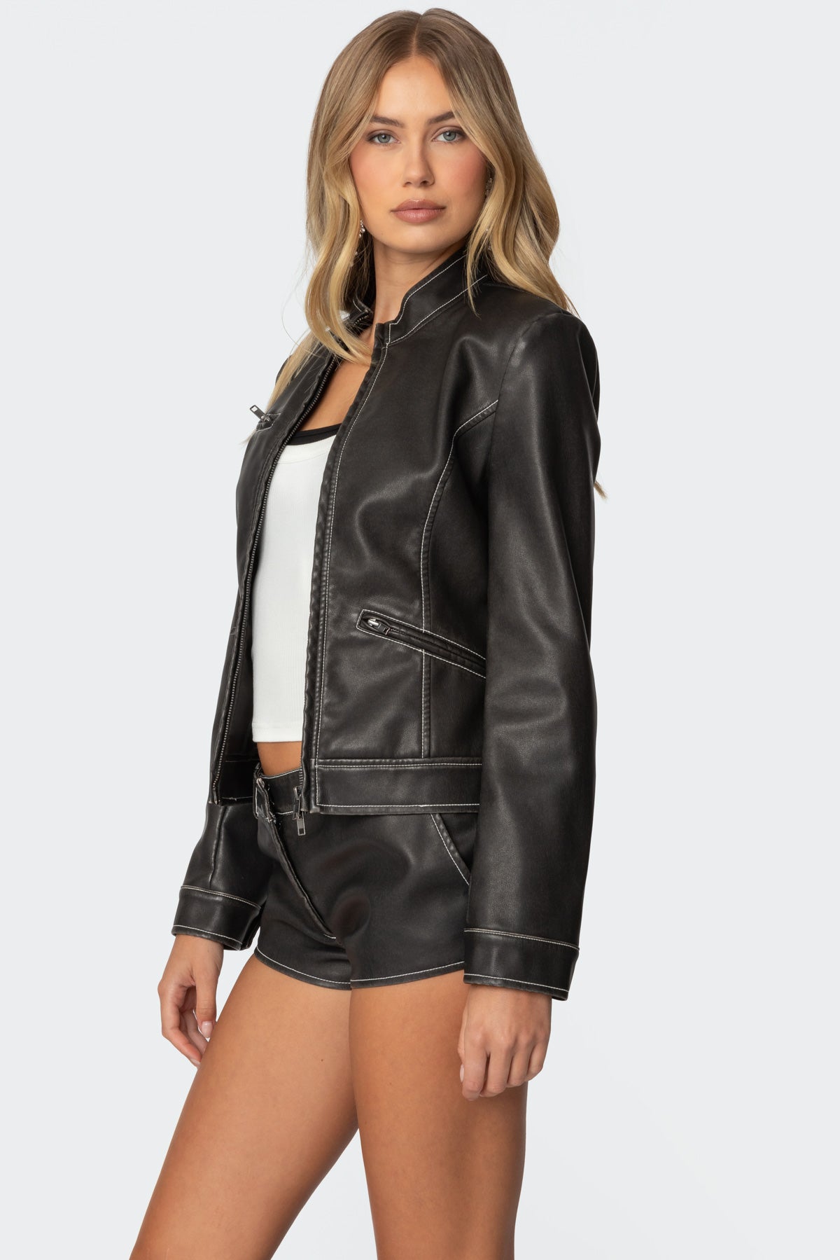 Roxie Faux Leather Jacket-Milans Time