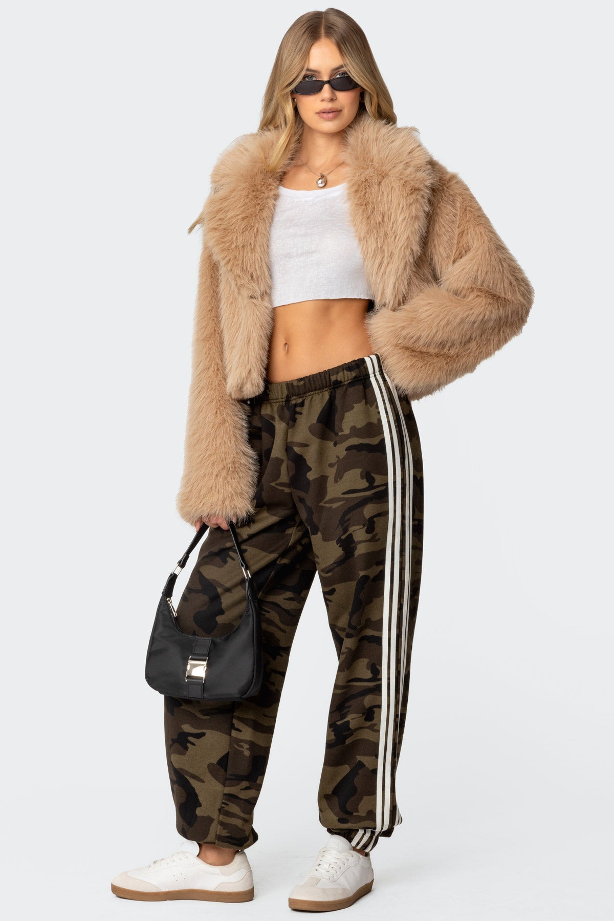 Camo Contrast Striped Sweatpants-Milans Time