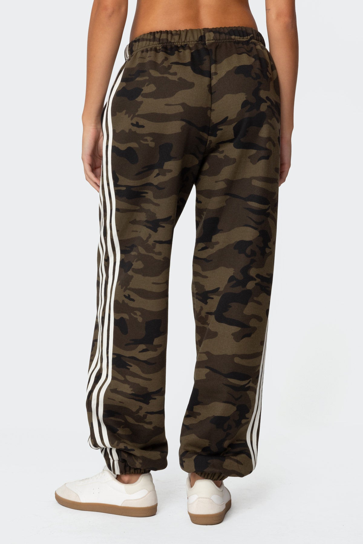 Camo Contrast Striped Sweatpants-Milans Time