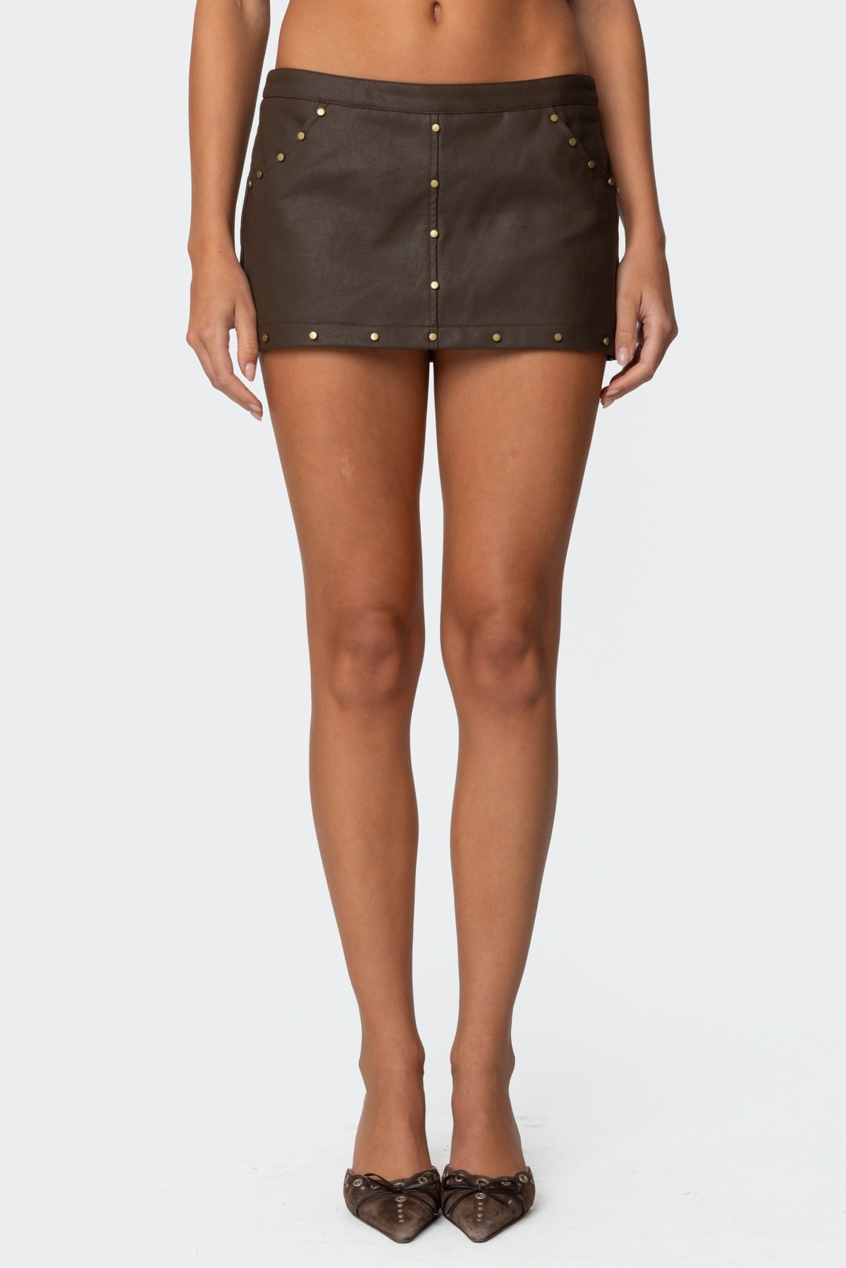Stormi Faux Leather Mini Skort-Milans Time