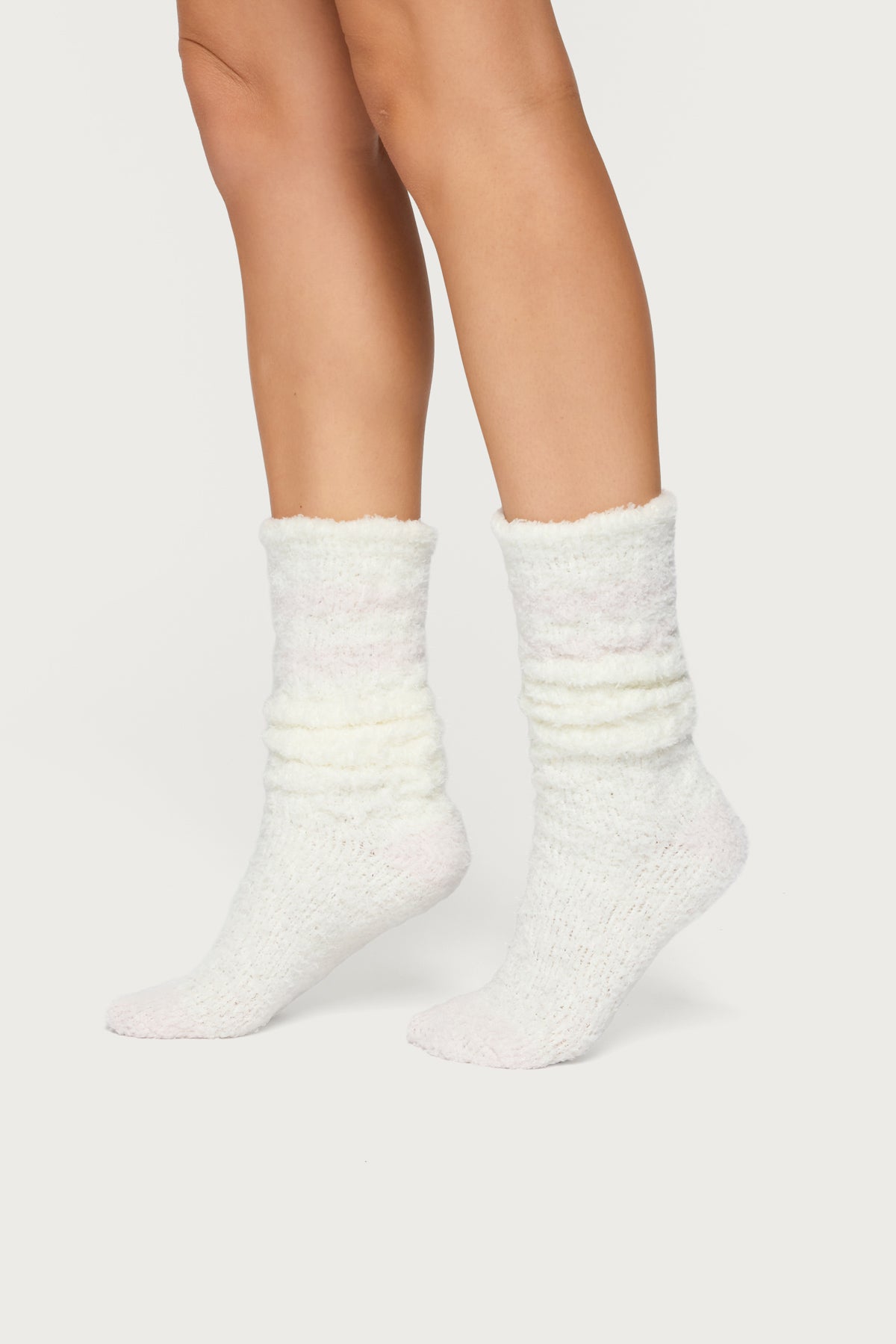 Stripey Fuzzy Scrunch Socks-Milans Time