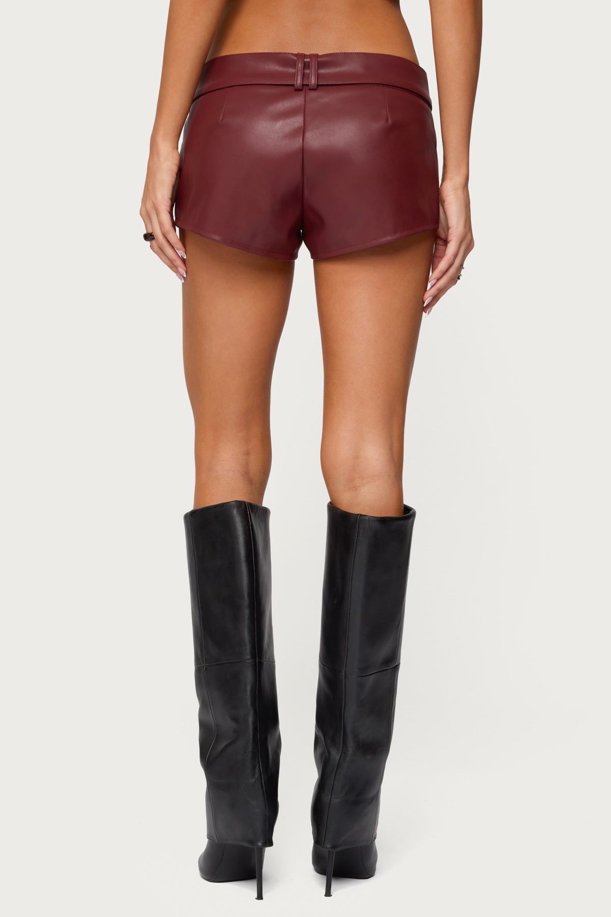 Alba Faux Leather Shorts-Milans Time