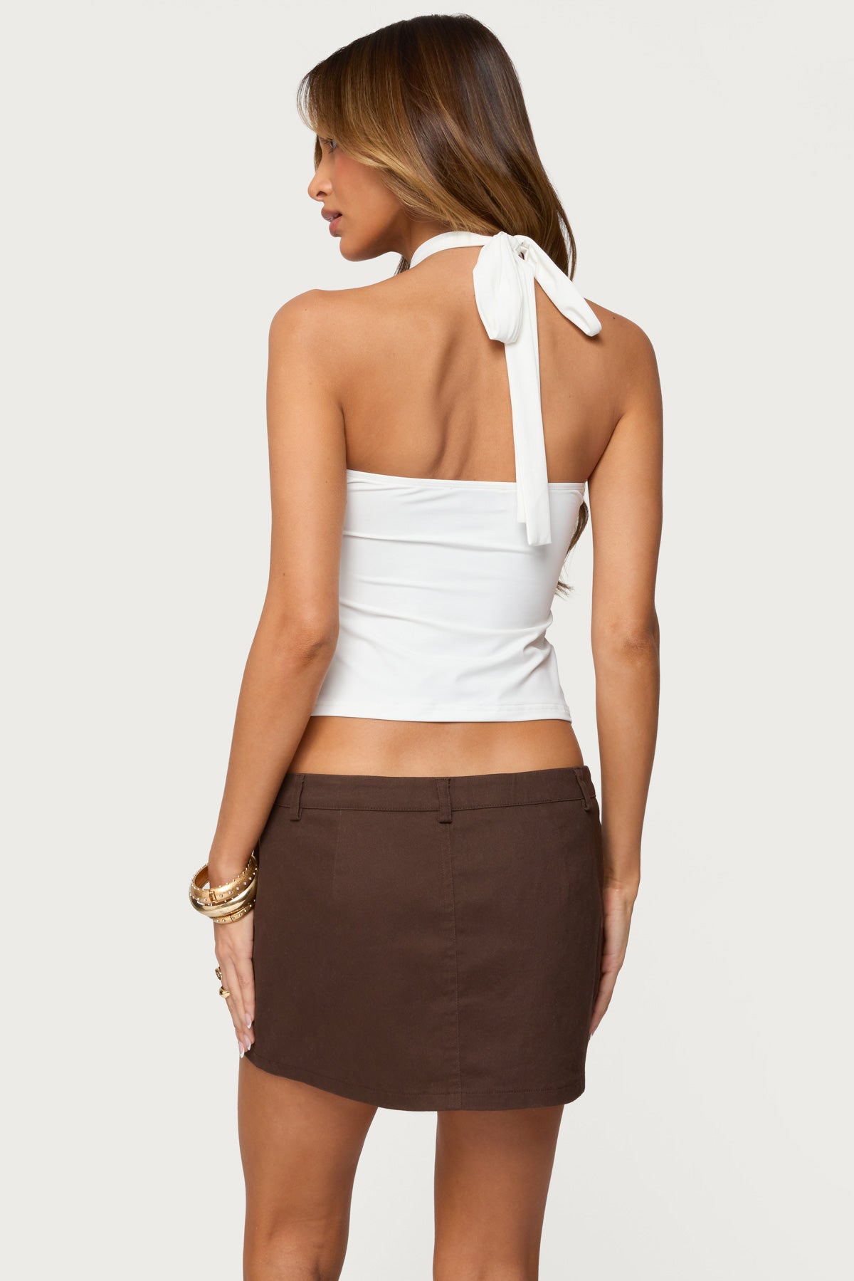 Halsie Ring Cut Out Halter Top-Milans Time