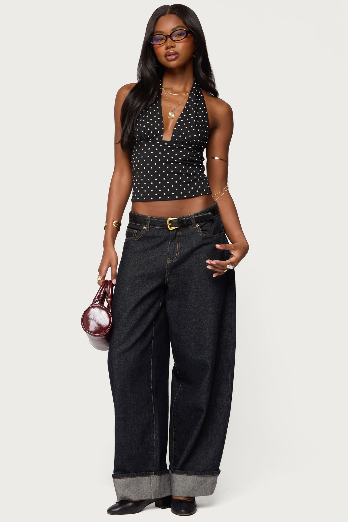 Blaire Polka Dot Halter Top-Milans Time