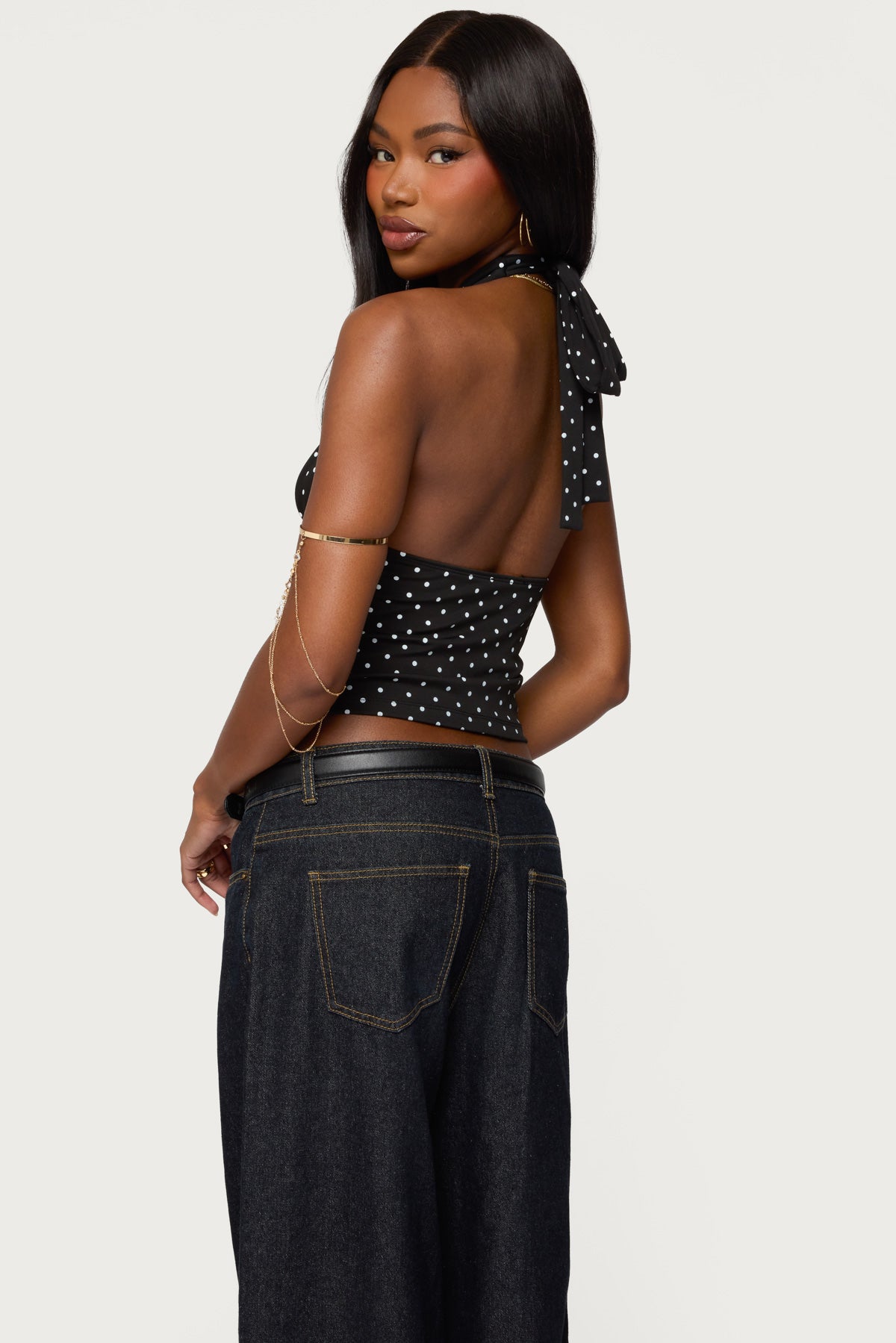 Blaire Polka Dot Halter Top-Milans Time