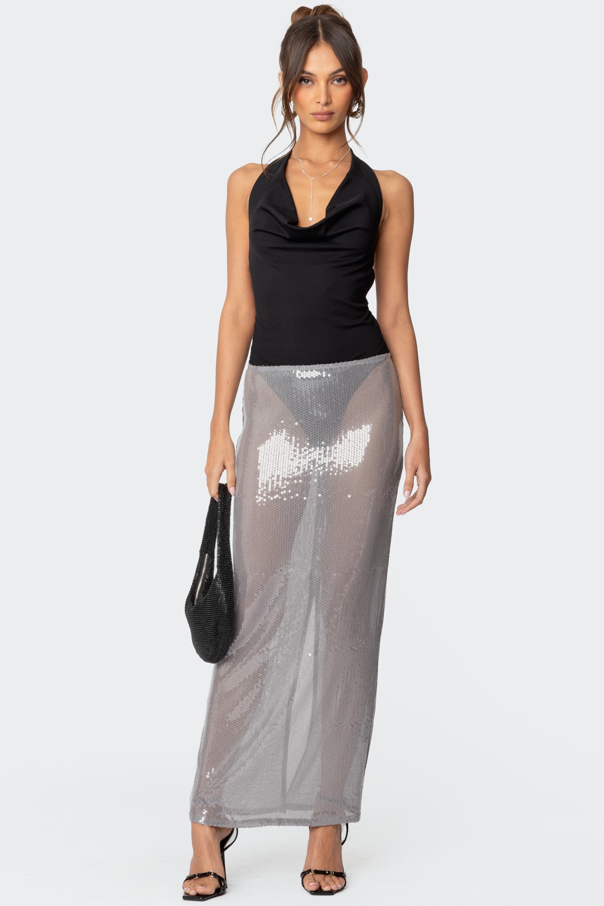 Backless Cowl Neck Bodysuit-Milans Time