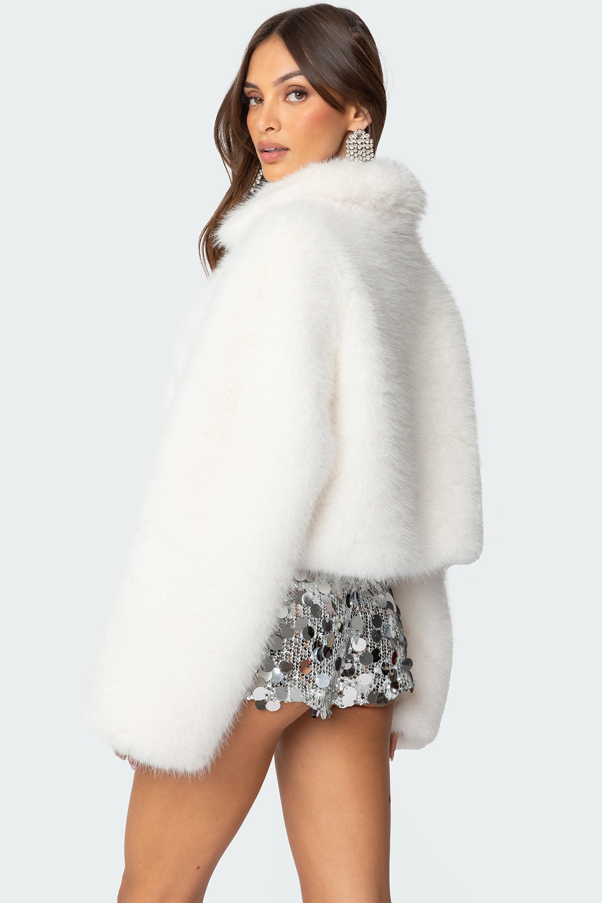 Nathalie Cropped Faux Fur Jacket-Milans Time