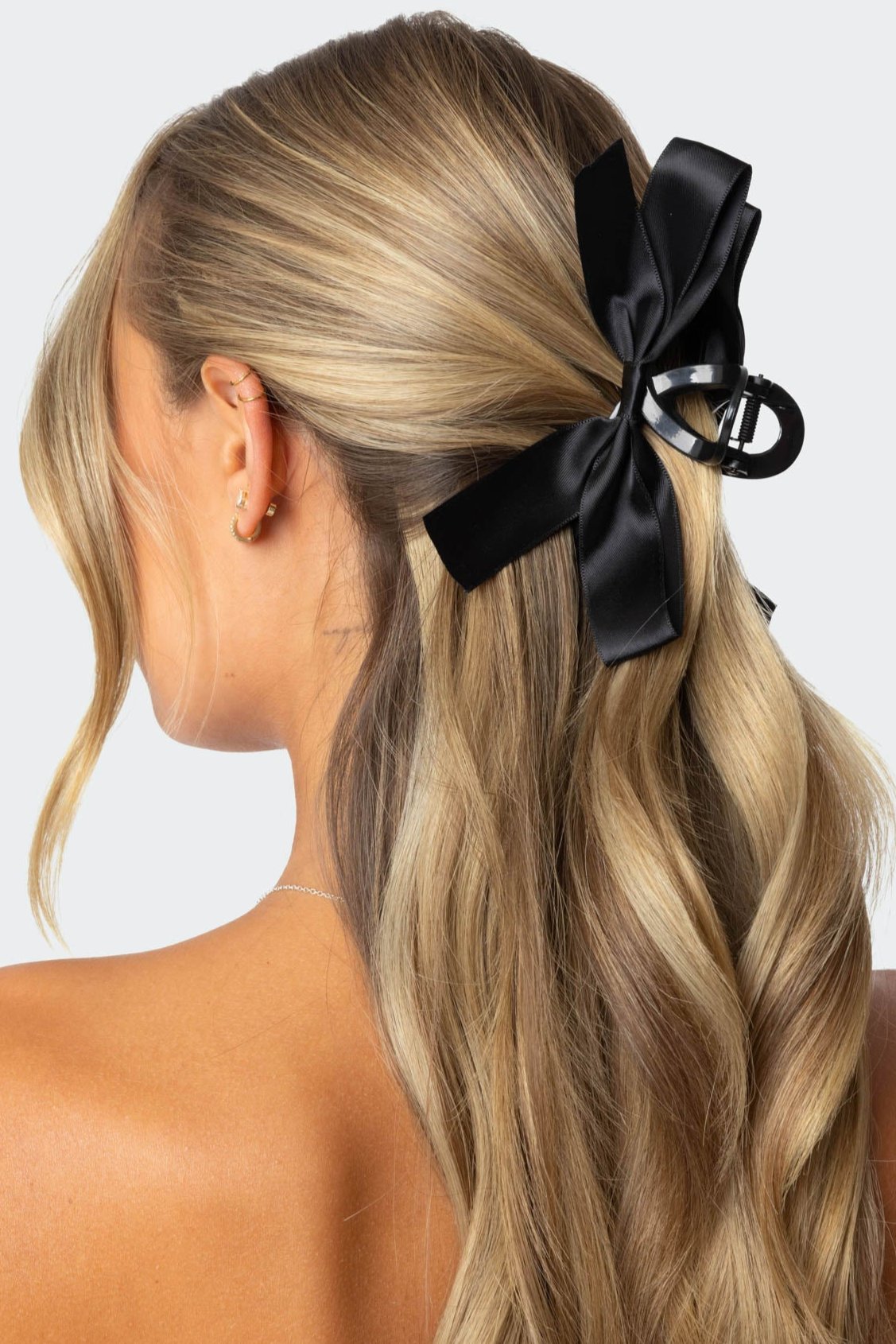 Satin Effect Bow Hair Clip-Milans Time