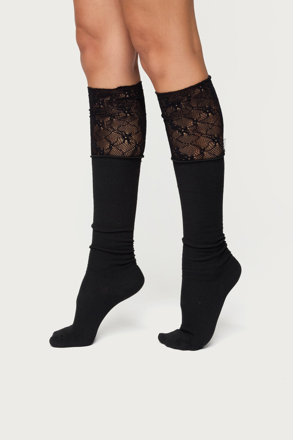 Lacey Layered Knee High Socks-Milans Time