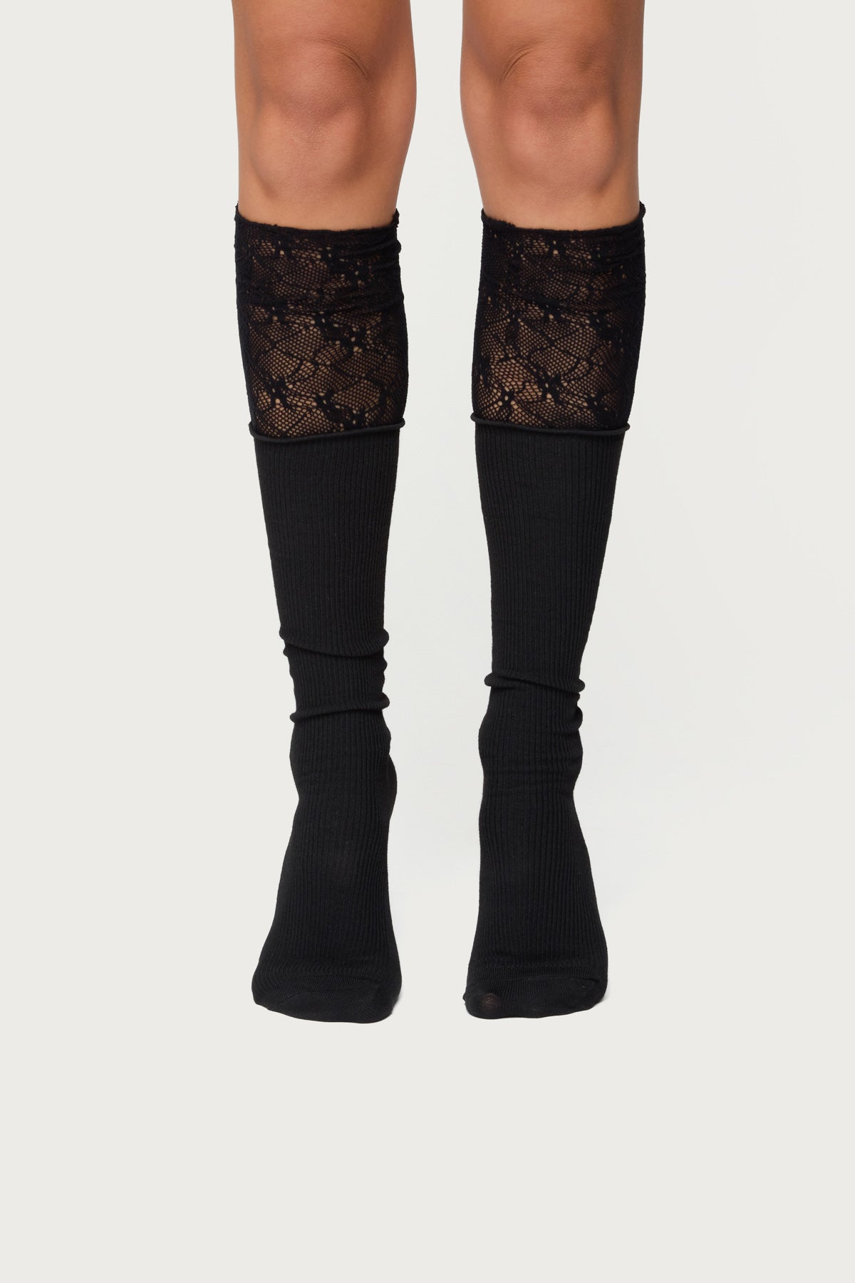 Lacey Layered Knee High Socks-Milans Time