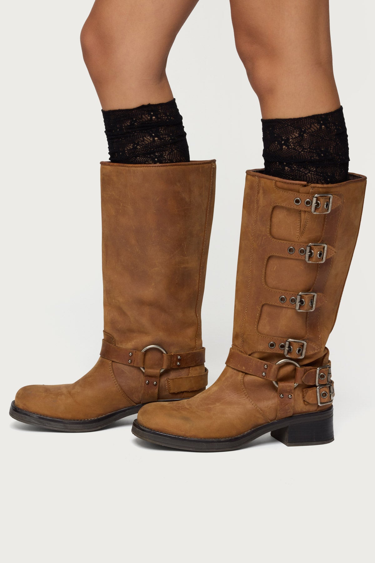 Lacey Layered Knee High Socks-Milans Time