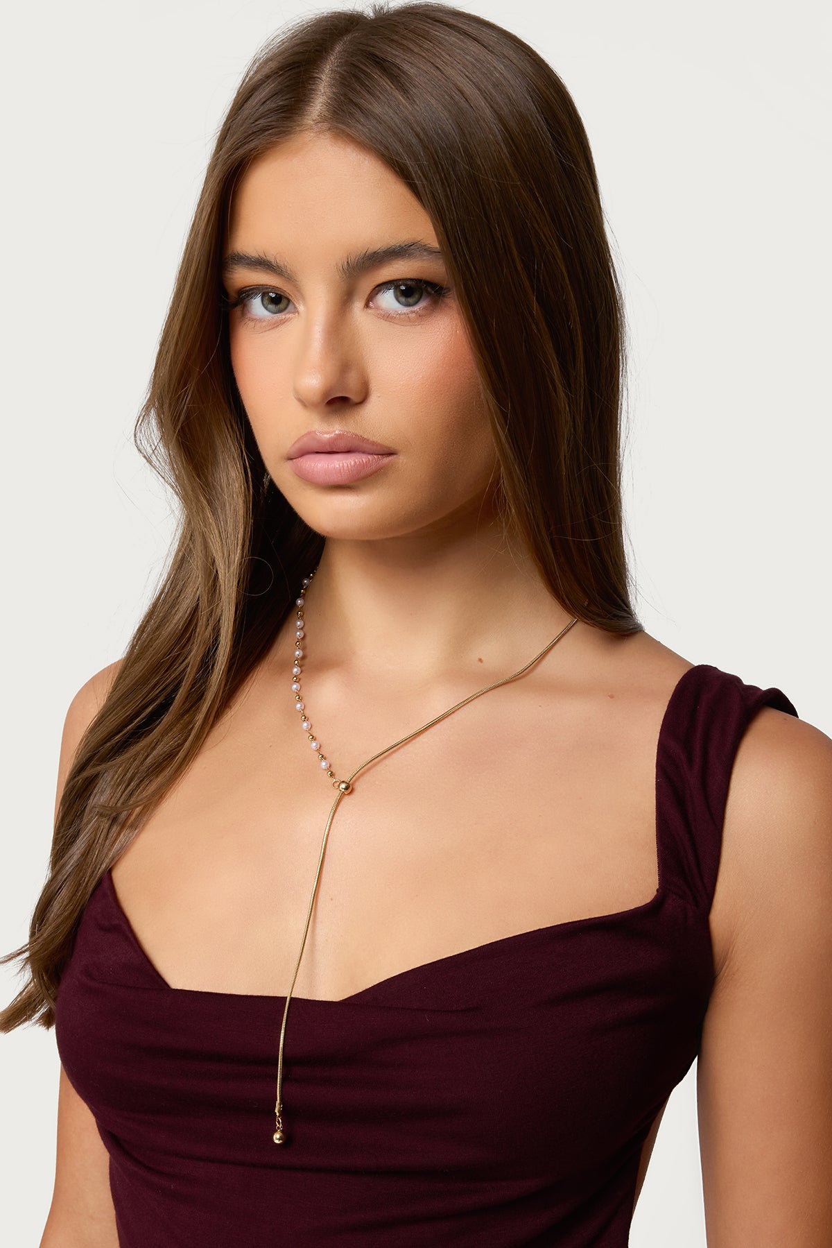 Pearl Beaded Cascading Chain Necklace-Milans Time