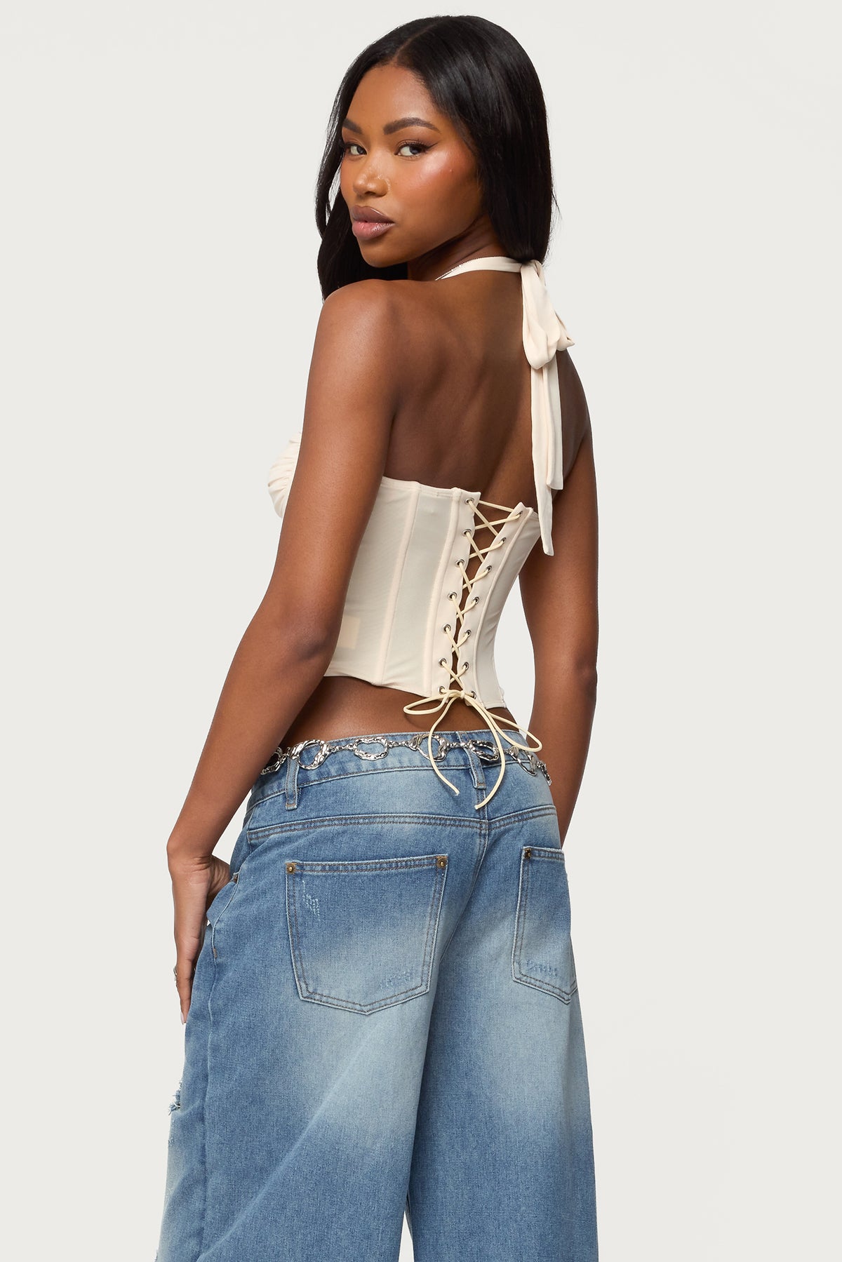 Abigail Ruched Halter Corset-Milans Time