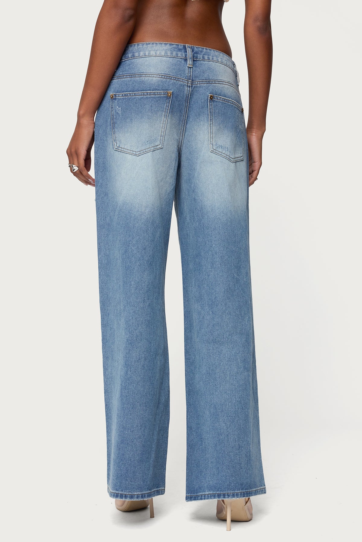 Frye Distressed Low Rise Baggy Jeans-Milans Time