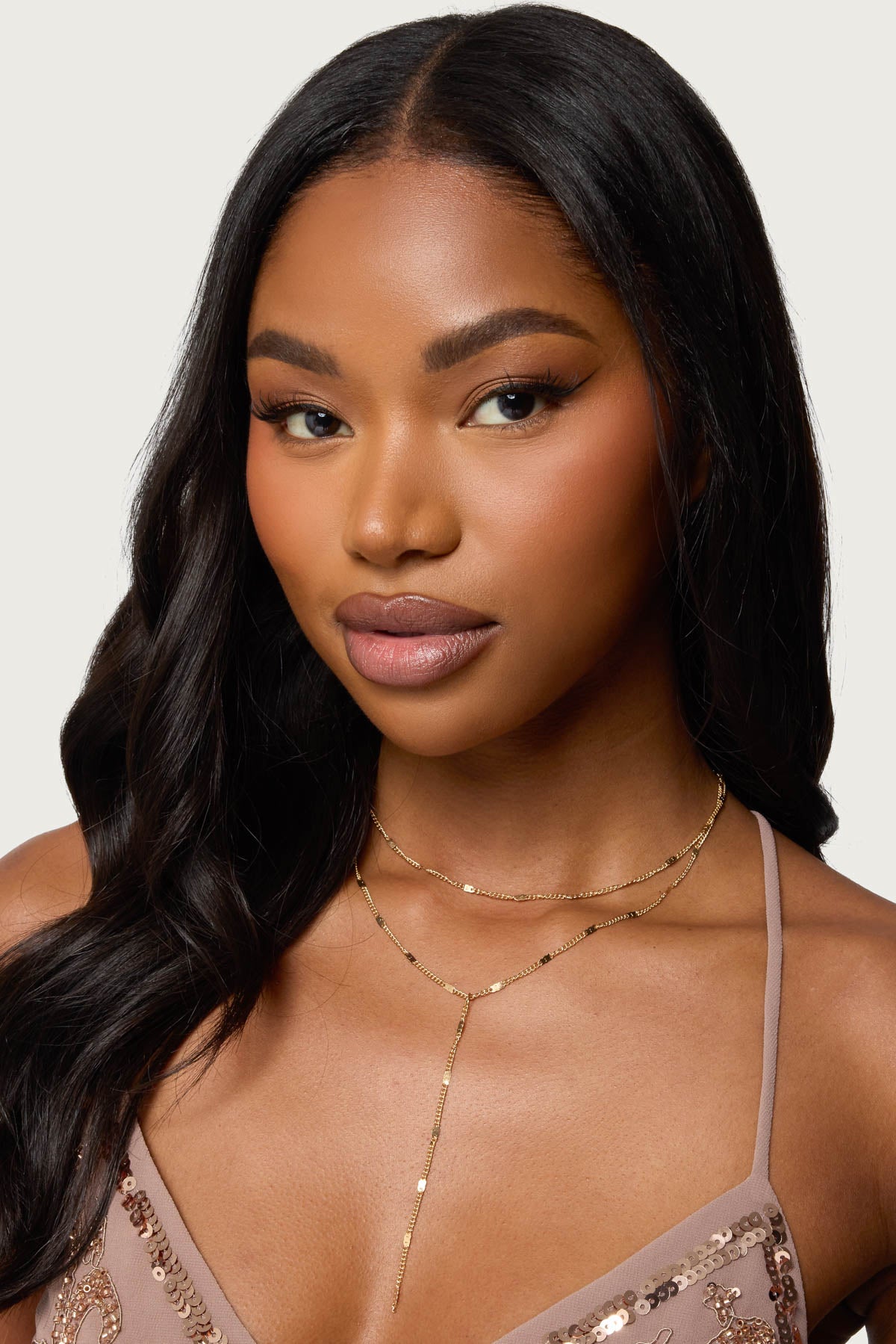 Cascading Disc Chain Necklace Set-Milans Time