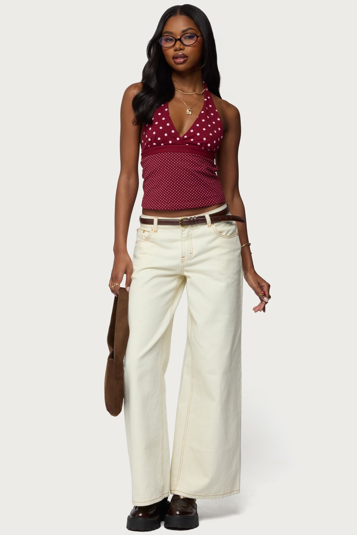 Ginny Mixed Polka Dot Halter Top-Milans Time