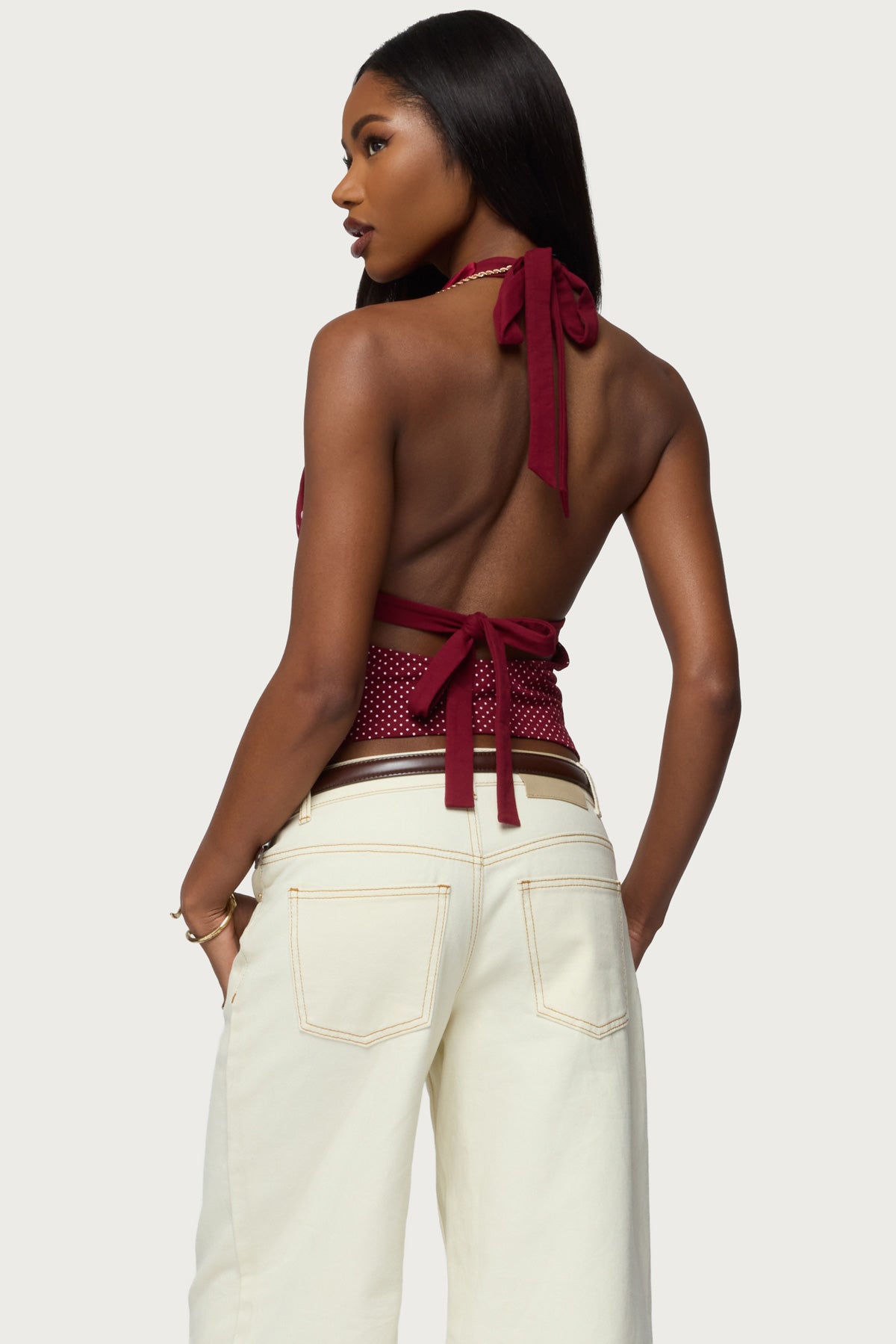 Ginny Mixed Polka Dot Halter Top-Milans Time