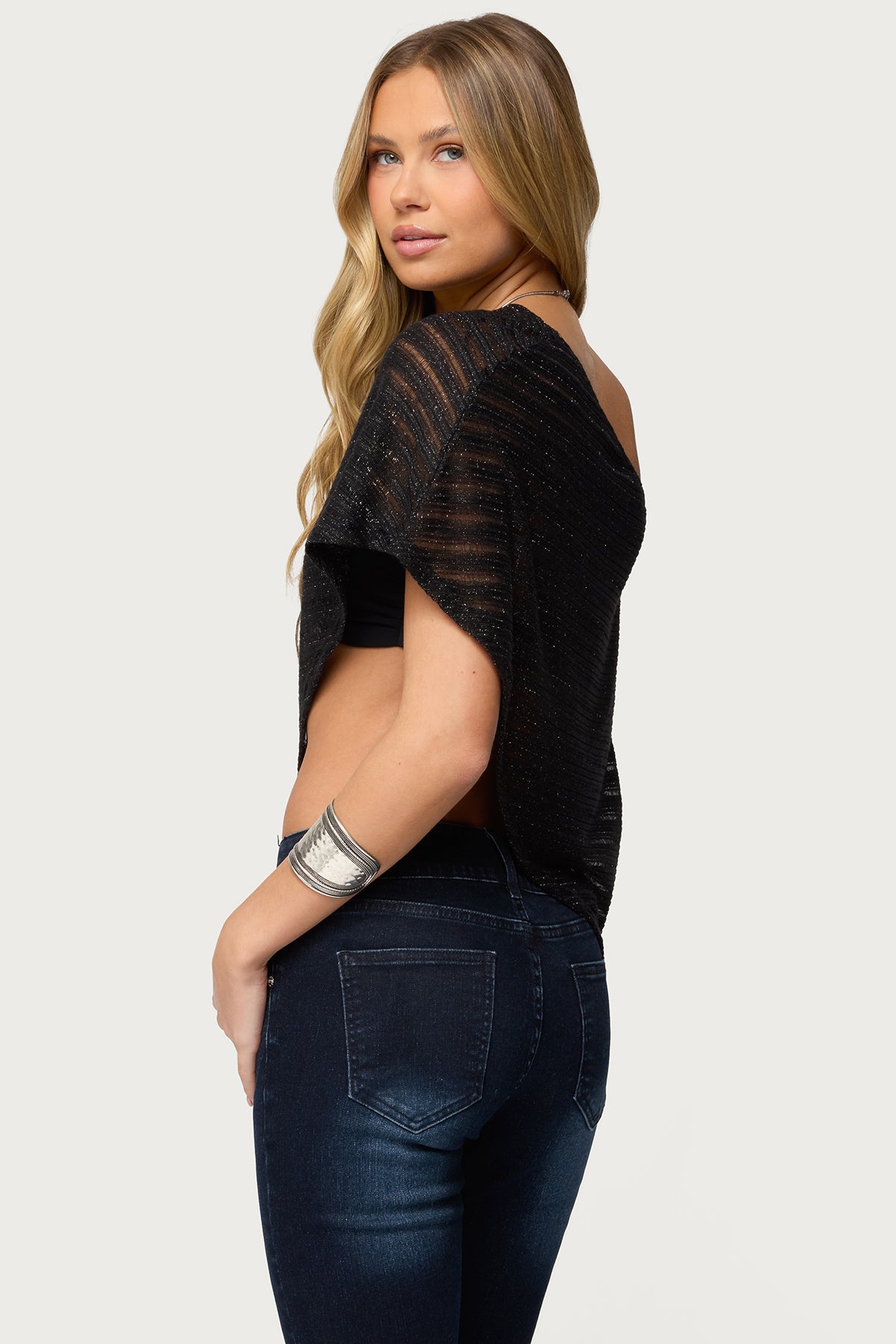 Loma Asymmetric Off Shoulder Knit Poncho-Milans Time