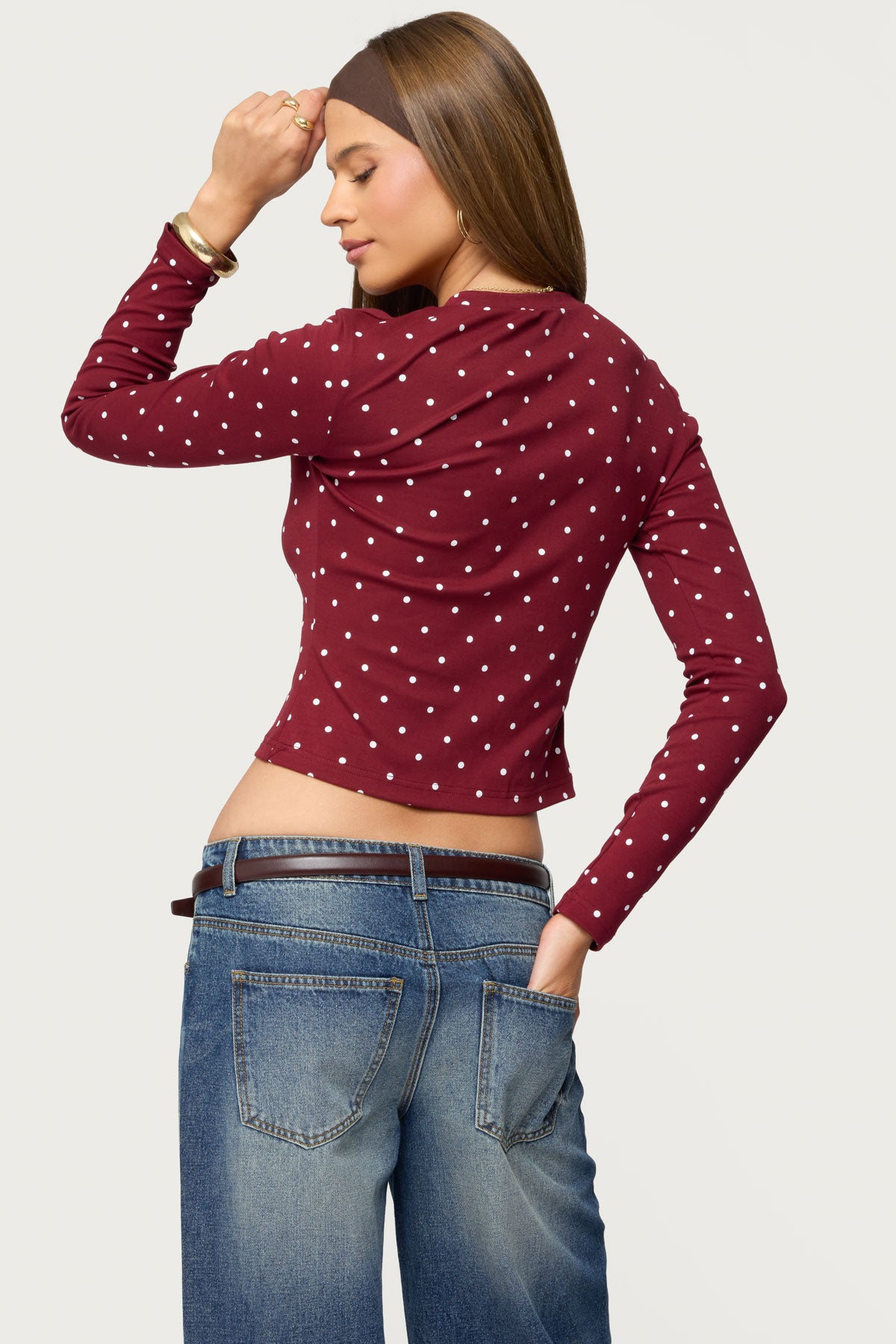 Daliya Polka Dot Long Sleeve Top-Milans Time