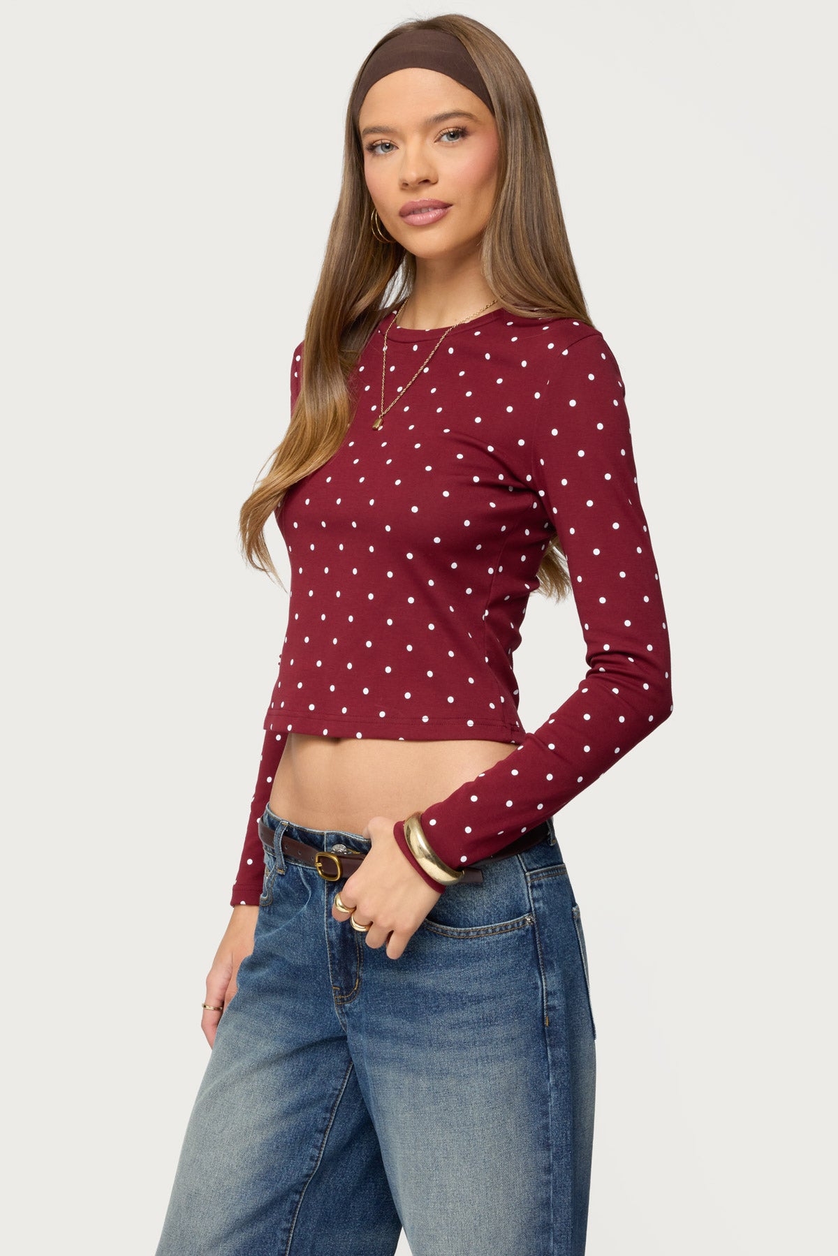 Daliya Polka Dot Long Sleeve Top-Milans Time
