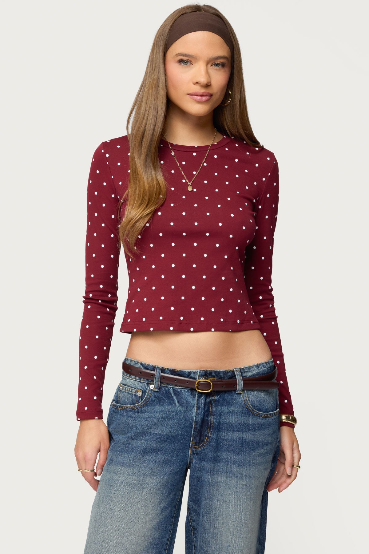 Daliya Polka Dot Long Sleeve Top-Milans Time
