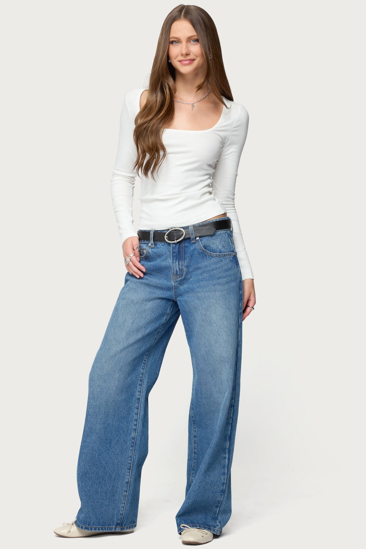 Zandra Square Neck Ribbed Top-Milans Time