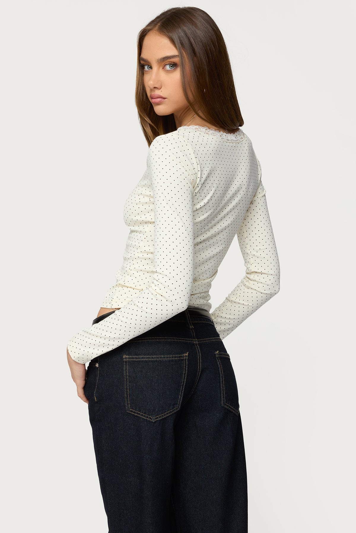 Morah Lacey Polka Dot Top-Milans Time