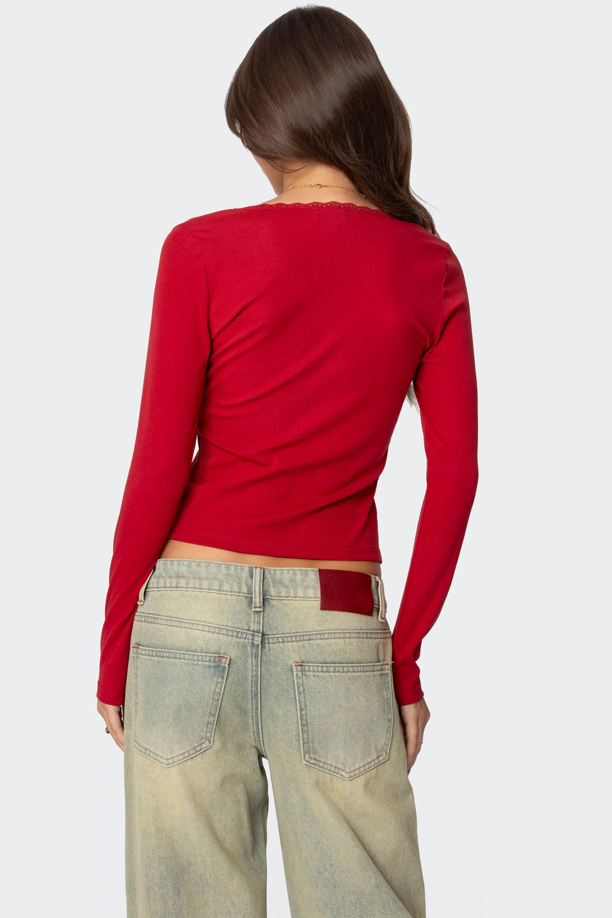 Mora Lace Trim Ribbed T Shirt-Milans Time