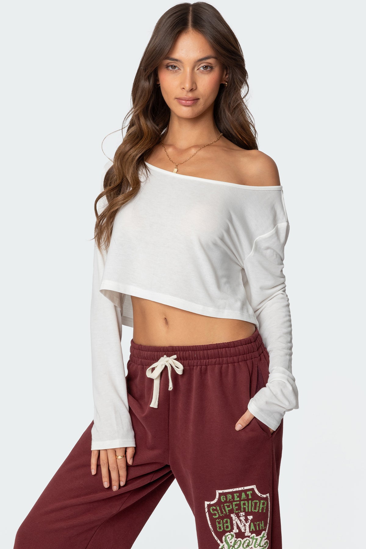 Cropped Off Shoulder Top-Milans Time