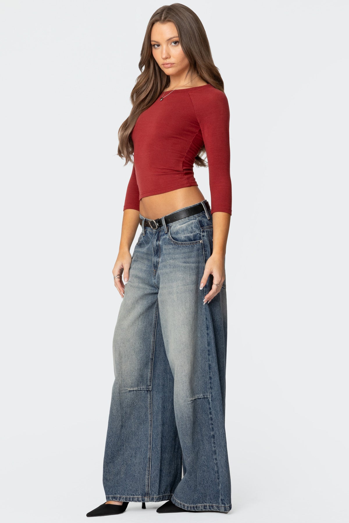 Mary Quarter Sleeve Wide Neck Top-Milans Time