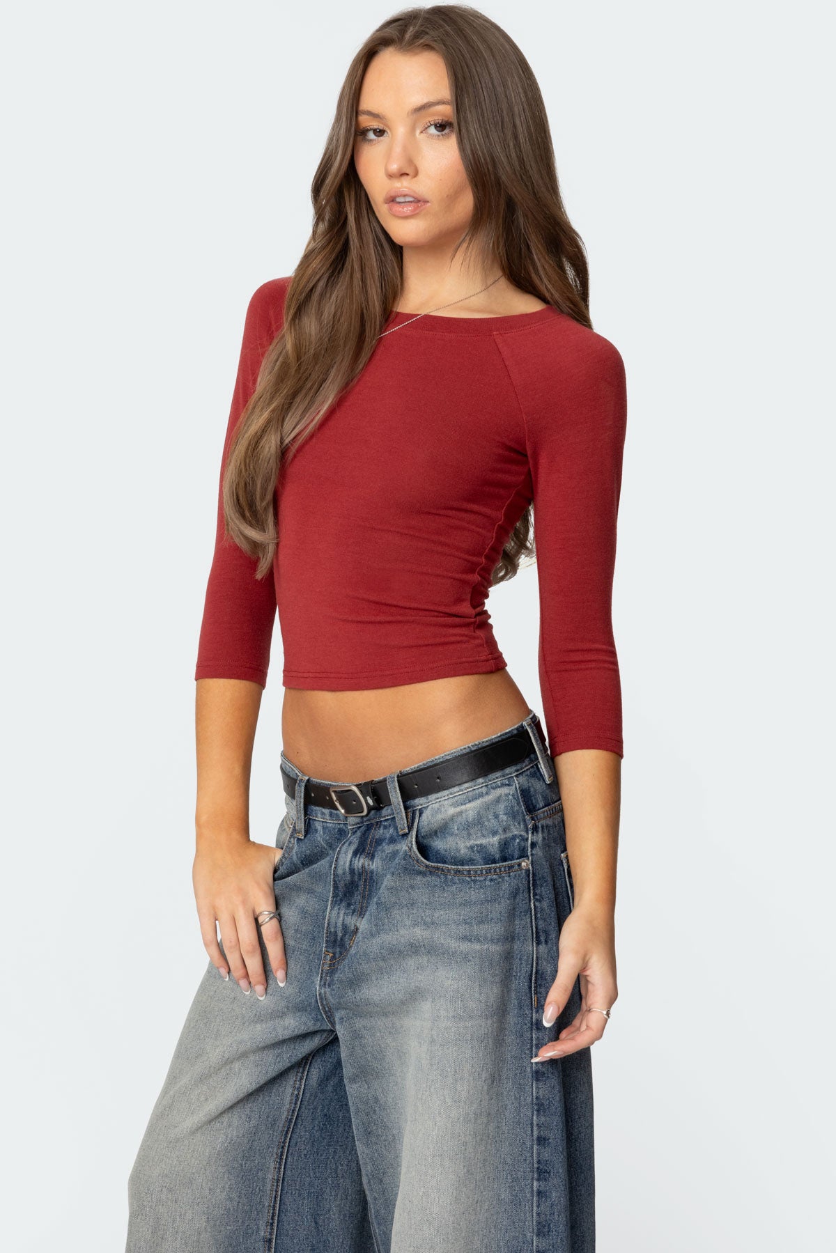 Mary Quarter Sleeve Wide Neck Top-Milans Time