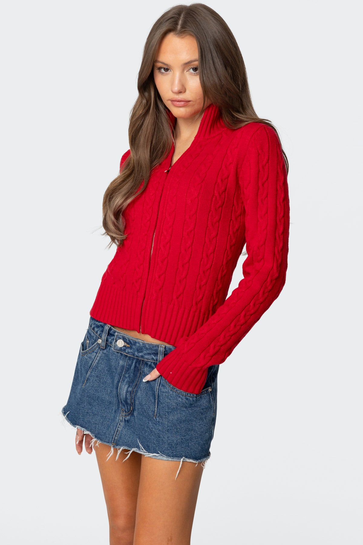 Ryn Zip Up Cable Knit Cardigan-Milans Time