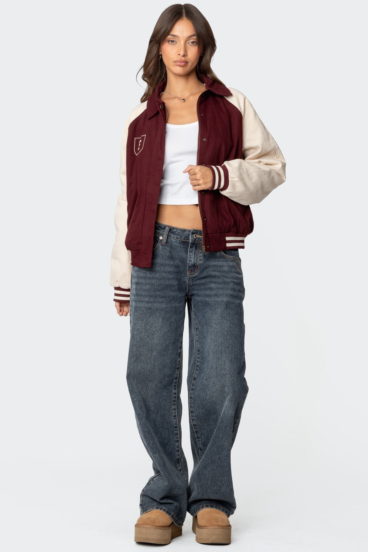 Varsity Oversized Bomber Jacket-Milans Time
