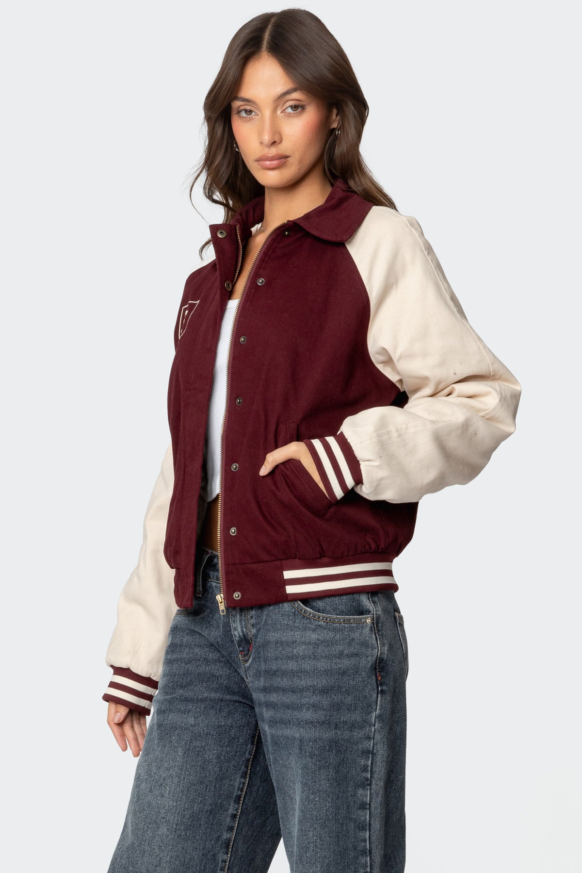 Varsity Oversized Bomber Jacket-Milans Time