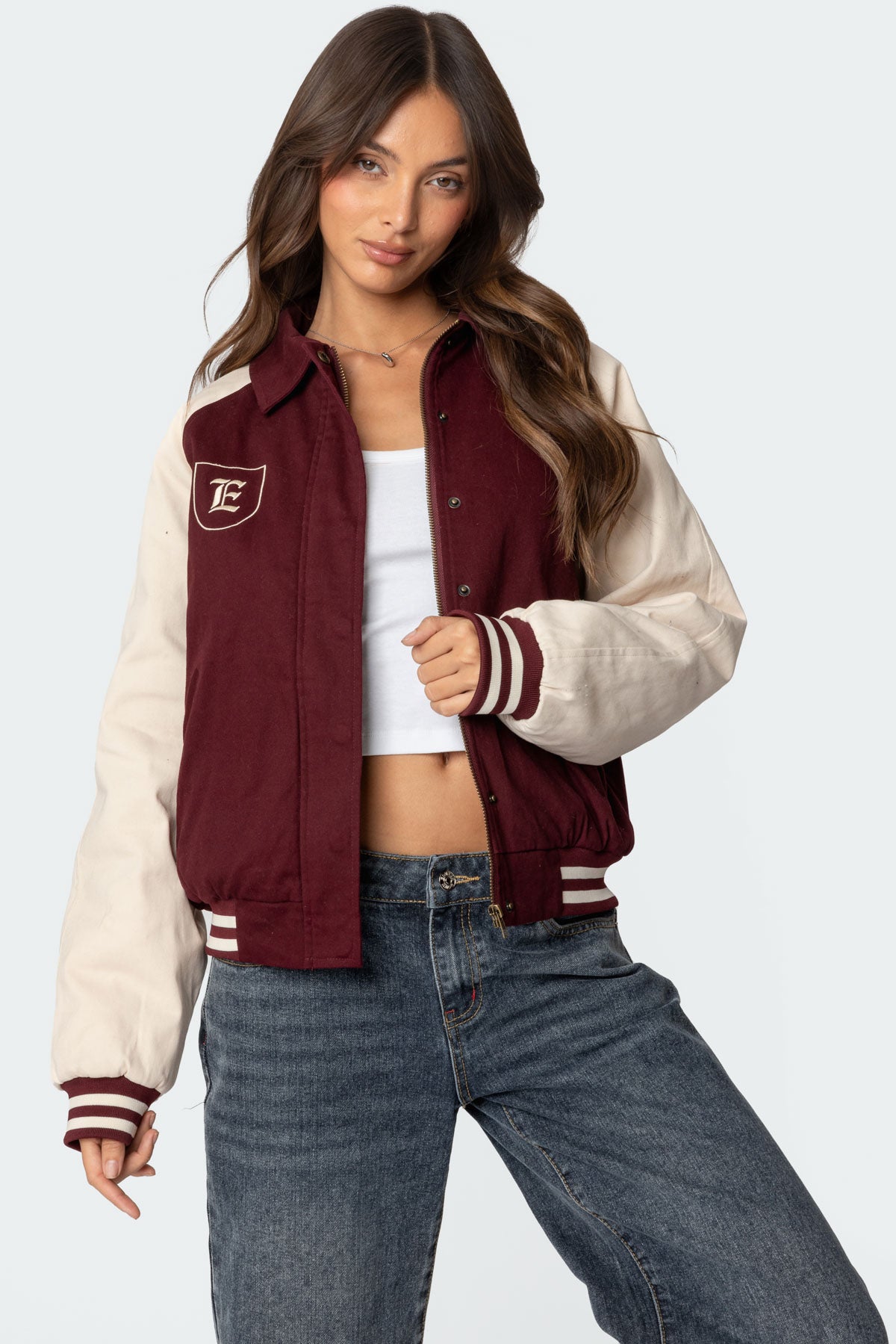Varsity Oversized Bomber Jacket-Milans Time