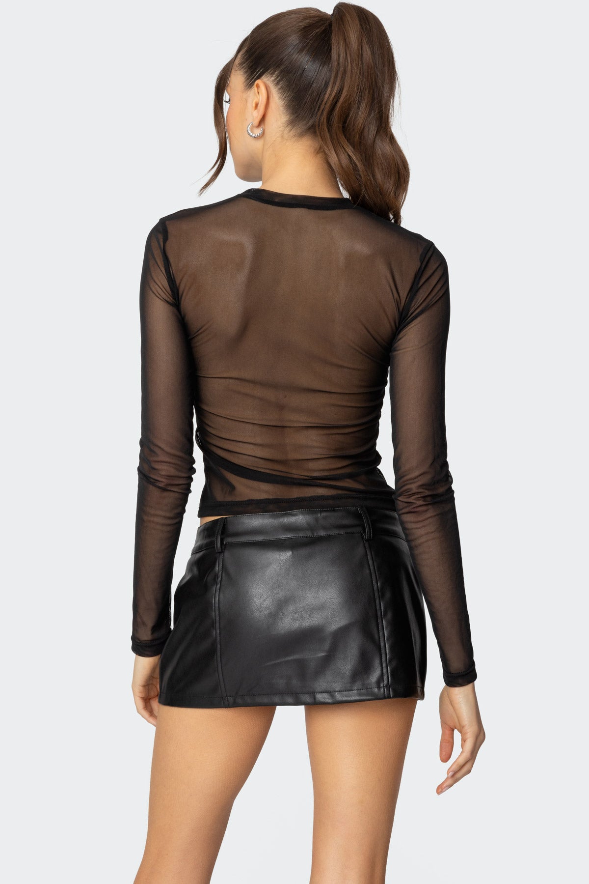 88 Rhinestone Sheer Mesh Top-Milans Time