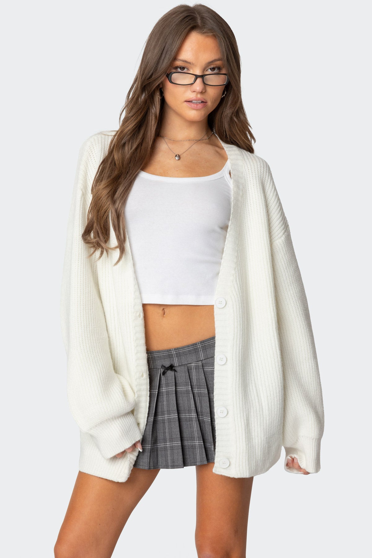 Mathilde Oversized V Neck Cardigan-Milans Time