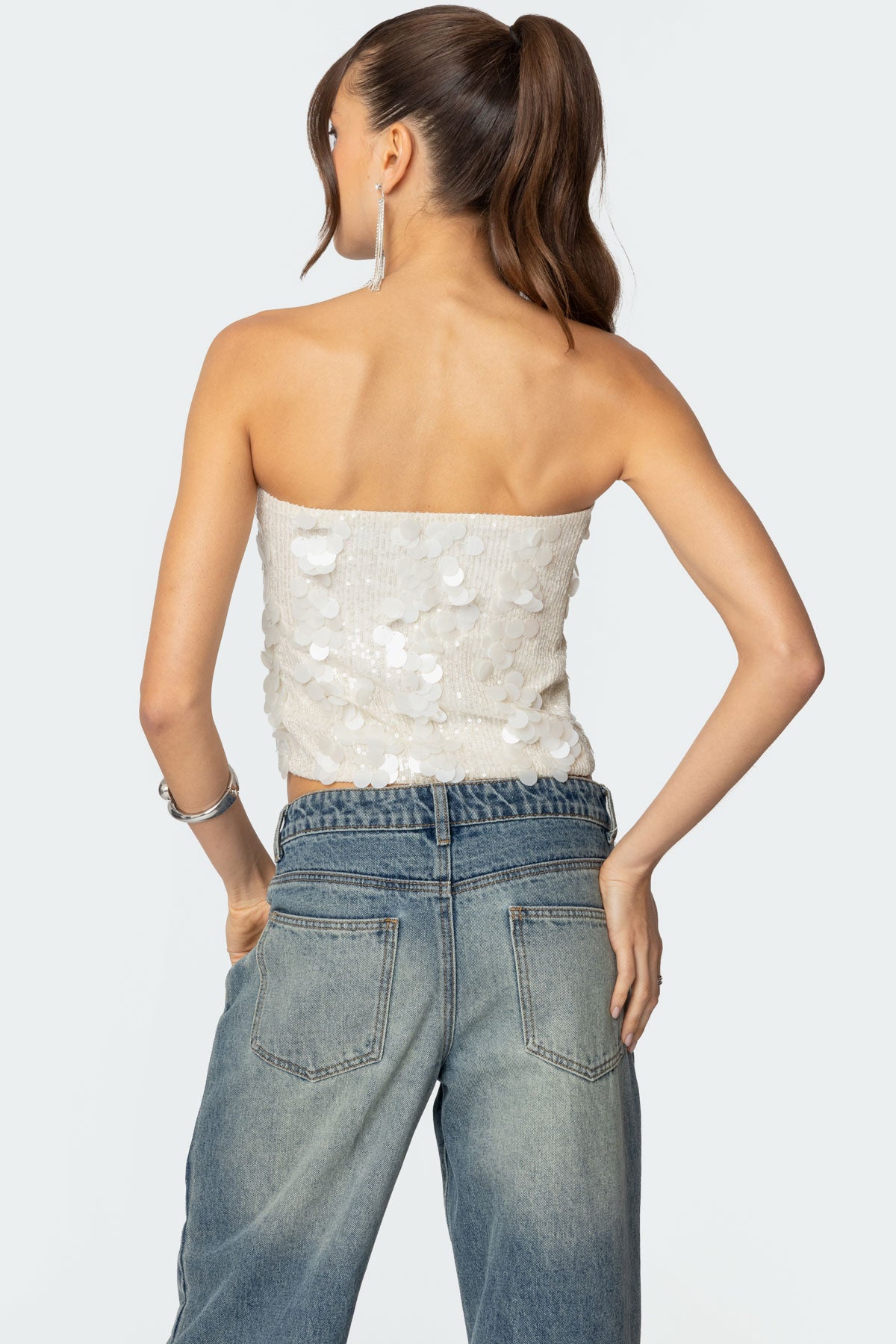 Samara Sequin Strapless Top-Milans Time