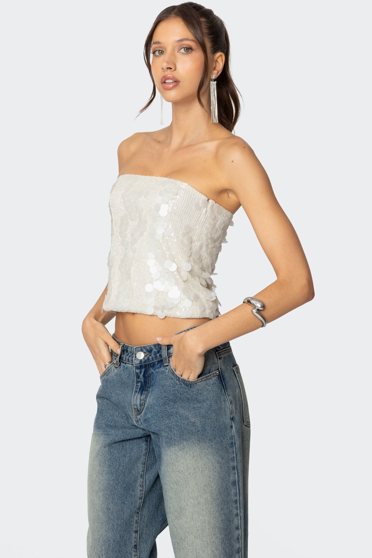 Samara Sequin Strapless Top-Milans Time