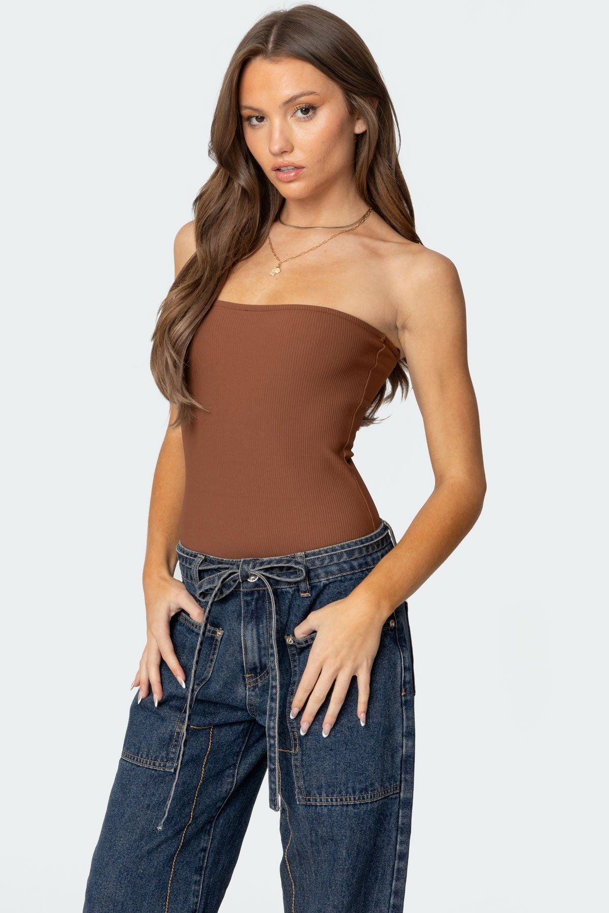 Loren Strapless Ribbed Bodysuit-Milans Time
