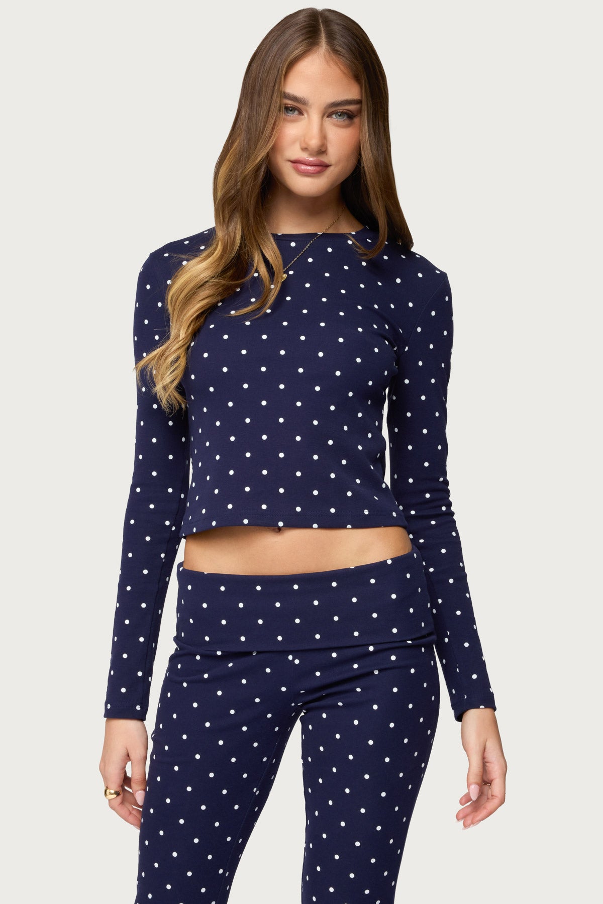 Daliya Polka Dot Long Sleeve Top-Milans Time