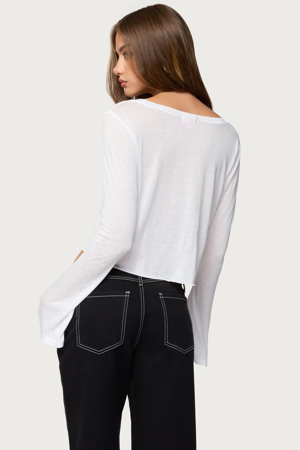 Catalena Long Sleeve Sheer Top-Milans Time
