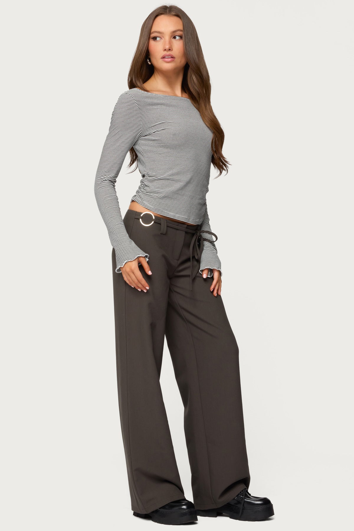 Leyna Striped Off Shoulder Top-Milans Time