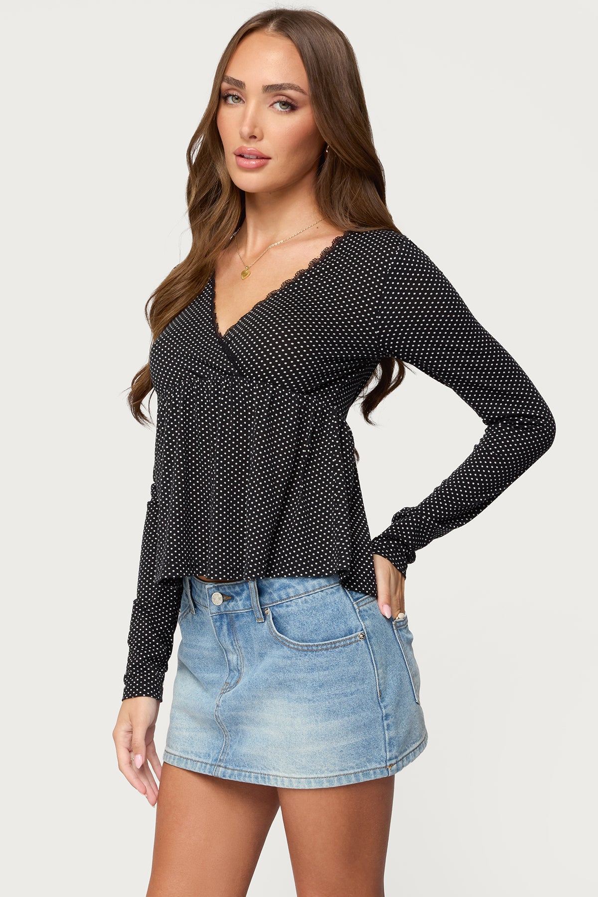 Kenzie Long Sleeve Babydoll Top-Milans Time