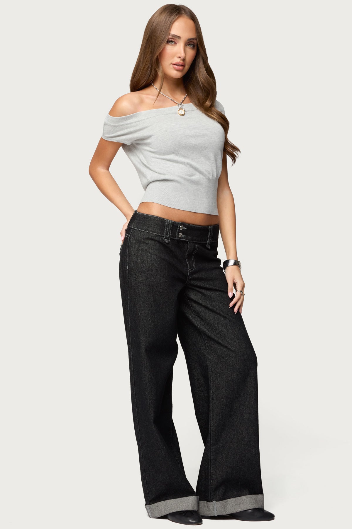 Michaela Off Shoulder Knit Top-Milans Time