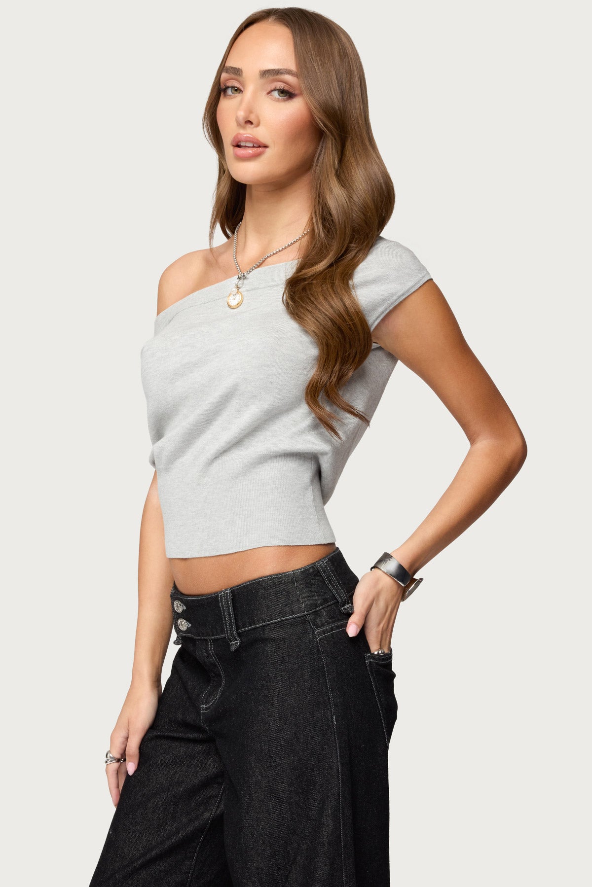 Michaela Off Shoulder Knit Top-Milans Time